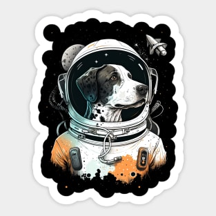 Pointer dog astronaut Sticker